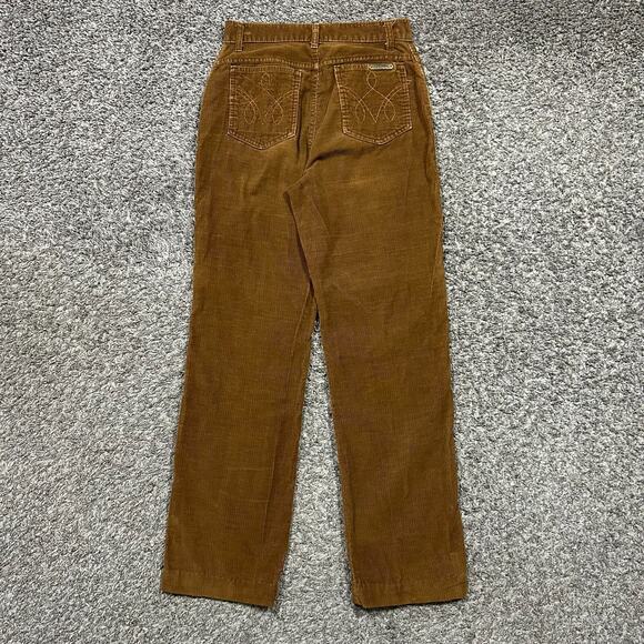 Vintage 60s Corduroy Pants 26x29 Size 9 Sears Western Boho Hippie Juniors Brown - Picture 7 of 14